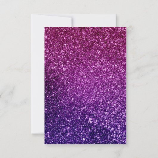 Roze en Paarse zoete 16 Sparkle Glitter Gemstone Save The Date (Achterkant)
