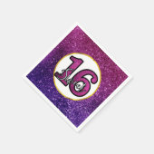 Roze en Paarse zoete 16 Sparkle Glitter Gemstone Servet (Hoek)