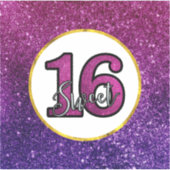 Roze en Paarse zoete 16 Sparkle Glitter Gemstone Sticker (Voorkant)