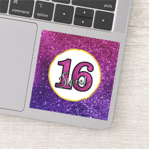 Roze en Paarse zoete 16 Sparkle Glitter Gemstone Sticker
