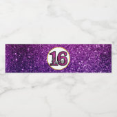 Roze en Paarse zoete 16 Sparkle Glitter Gemstone Waterfles Etiket (Enkel label)