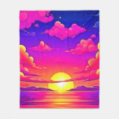 Roze en Paarse zonnebank Fleece Deken (Voorkant)