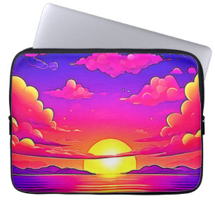 Roze en Paarse zonnebank Laptop Sleeve