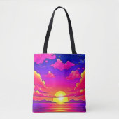 Roze en Paarse zonnebank Tote Bag (Voorkant)