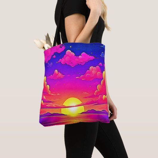 Roze en Paarse zonnebank Tote Bag (Dichtbij)