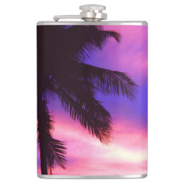 Roze en Paarse zonnepalm Heupfles