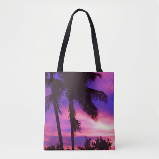 Roze en Paarse zonnepalm Tote Bag (Voorkant)