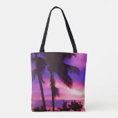 Roze en Paarse zonnepalm Tote Bag (Achterkant)