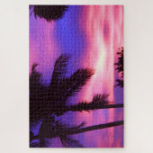 Roze en Paarse zonnepalmbomen Legpuzzel (Verticaal)