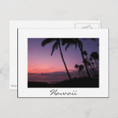 Roze en paarse zonneschijn wit Hawaii briefkaart (Voorkant / Achterkant)