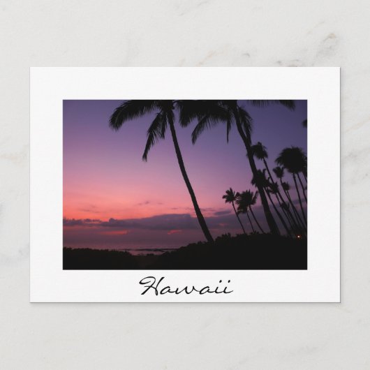 Roze en paarse zonneschijn wit Hawaii briefkaart (Voorkant)