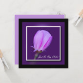 Roze en Paarsste Hallo lentebloesem Kaart (Voorkant / Achterkant in situ)