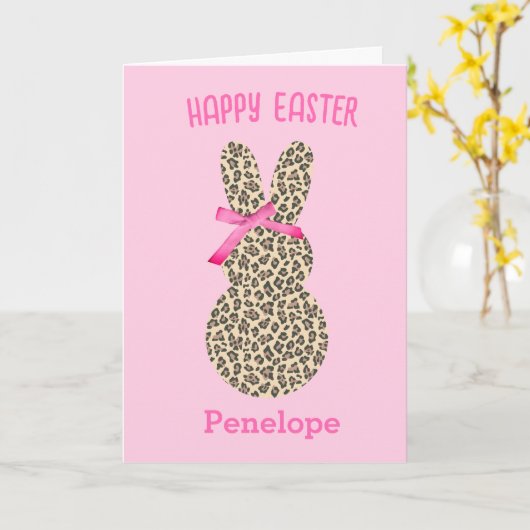 Roze en paasbroodrooster kaart (Gele Bloem)