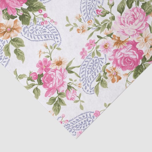 Roze en Paisley Tissuepapier (Detail)