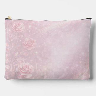 Roze en parelgrijze bloemen AI-kunst Etui