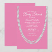 Roze en parellen Baby shower Kaart (Voorkant / Achterkant)