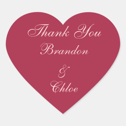 Roze en parels Dank je wel Hart Sticker (Voorkant)