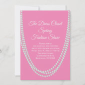 Roze en parels Mode Show Uitnodiging (Voorkant)