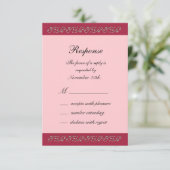 Roze en parels RSVP (Staand voorkant)