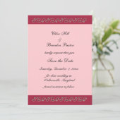 Roze en parels slaan de datum op save the date (Staand voorkant)
