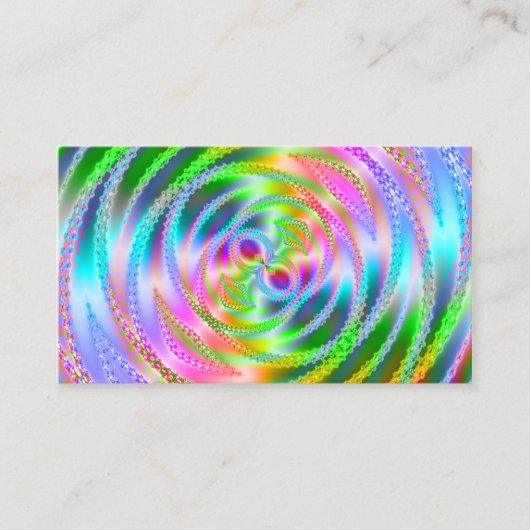  roze en pasteelfractalscope visitekaartje (Voorkant)