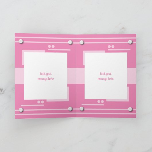 Roze en pastel foto's kaart (Binnen)