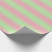 Roze en Pastel Groene Gradiënt Gestreept Cadeaupapier (Hoek)