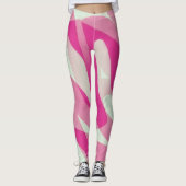 Roze en pastel Sage Art Leggings (Voorkant)