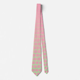 Roze en pastelgroene monogrammen stropdas