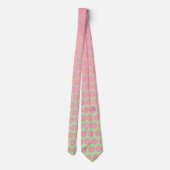 Roze en pastelgroene monogrammen stropdas (Achterkant)