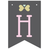 Roze en pastelvlinder Harten Bunting Vlaggen Vlaggetjes (Tweede vlag)