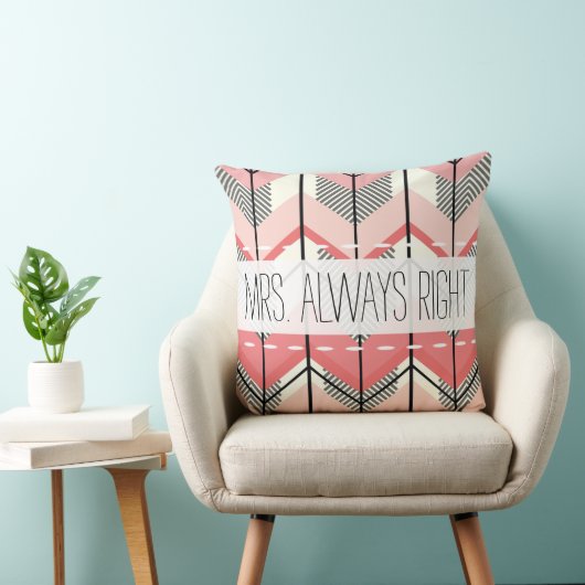Roze en Peach Arrow Mrs Altijd rechts Kussen (Stoel)