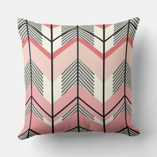 Roze en Peach Arrow Mrs Altijd rechts Kussen (Achterkant)