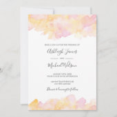 Roze en Peach Waterverf Weddenschap Kaart (Voorkant)