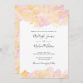 Roze en Peach Waterverf Weddenschap Kaart (Voorkant / Achterkant)
