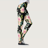 Roze en Perzige Waterverf Flowers Leggings (Rechts)