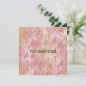 Roze en Perzik Abstract Baby shower nodigt uit Kaart (Staand voorkant)