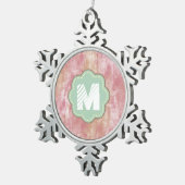 Roze en perzik Abstract Tin Sneeuwvlok Ornament (Rechts)