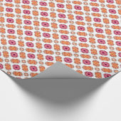 Roze en Perzik Bloem Spiegel Patroon Gift Wrap Cadeaupapier (Hoek)