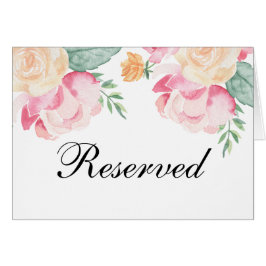 Roze en perzik bloemen bruiloft gereserveerd bord