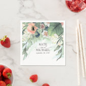 Roze en Perzik Bloemen Dreamy Tuin Bruiloft Servet (Insitu)