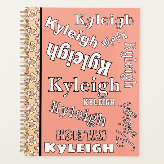 Roze en Perzik Bloemen Gepersonaliseerd Planner (Voorkant)