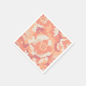 Roze en perzik bloemen servet (Hoek)