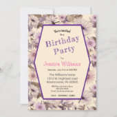  roze en perzik bloemige verjaardag kaart (Voorkant)