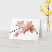 Roze en Perzik Dendrobium Orchidee - Gepersonalise Kaart (Gele Bloem)