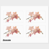 Roze en Perzik Dendrobium Orchidee - Gepersonalise Rechthoekige Sticker (Vel)
