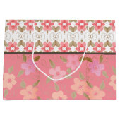 Roze en perzik Elegant Groot Cadeauzakje (Voorkant)