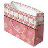 Roze en perzik Elegant Groot Cadeauzakje (Achterkant Gekanteld)