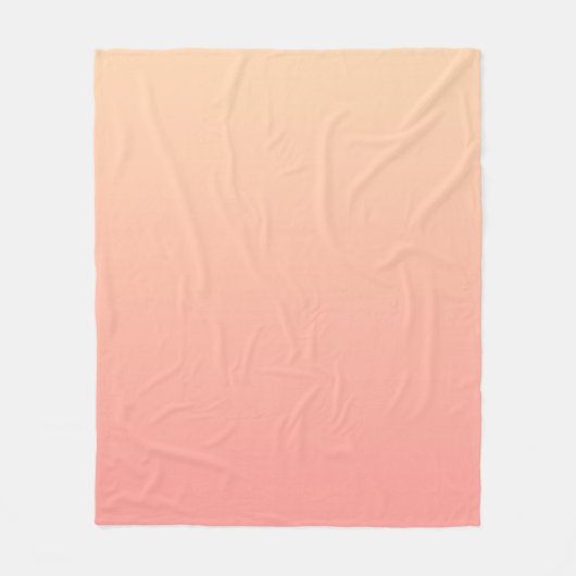 Roze en perzik gradiënt fleece deken (Voorkant)
