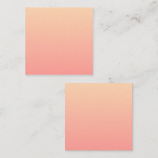 Roze en perzik gradiënt vierkante visitekaartje (Voorkant / Achterkant)